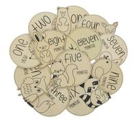 LRXIYODE 12pcs Wooden Growth Cards Animal Themed Signs for Home