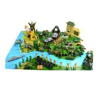 LRXIYODE 130Pcs Military Model Set Soldiers Playset for Sand Table Simulation Figures with Detailed Battle Scene Elements Suitable for Scale Military Model Enthusiasts