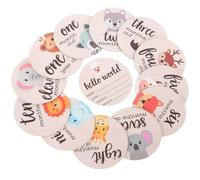LRXIYODE 13Pcs Monthly Milestone Wooden Discs Set for Newborn Photo Props, Round Growth Announcement Cards for, Shower Milestone Signs