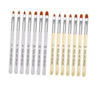 LRXIYODE 14pcs Nail Art Brush Set with Golden Glitter Pens Nail Dotting and Painting Tools for Manicure Professional for Salon and Home Use
