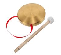 LRXIYODE 15cm Alloy Mini Gong with Wooden Mallet, Traditional Chinese Percussion Instrument Set for Boys and Girls, Portable Handheld Gong Suitable for Music Education and Oriental Decor