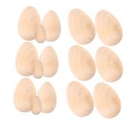 LRXIYODE 15pcs Wooden Fake Eggs for DIY Crafting and Festival Decor High Simulation Realistic Touch Natural Wood Material for Easter Party Decorations Art Supplies