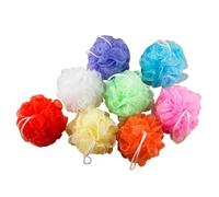 LRXIYODE 16pcs Soft Solid Color Shower Balls Mesh Bath Scrubbers Exfoliating Body Puff Sponge for Gentle Skin Cleansing and Comfortable Lathering in Mixed Colors