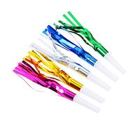 LRXIYODE 18pcs Glitter Fringed Blowouts Party Noisemakers for Whistles for Birthday Celebrations Weddings and Christmas Festivities Random Color