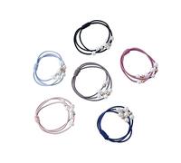 LRXIYODE 18pcs Pearl Design Hair Ties Elastic Knotted Ponytail Holders for Women Fashion Hair Accessories in Navy Gray Dusty Blue Light Blue for Everyday Use