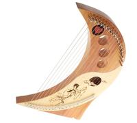 LRXIYODE 19-string Solid Wood Lyre Harp Ancient Style Musical String Instrument Moon Box Design Suitable for Travel and Beginners Random Color