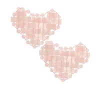 LRXIYODE 1Pair Rose Quartz Heart Shaped Eye Mask Cold Compress for Eye Fatigue Relief Spa Relaxation and Skin Tightening Comfortable Safe Eye Cover for Salon Use and Home Care