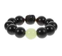 LRXIYODE 1Pc Black Ebony Wood Beads Simple Buddhist Jewelry Chain Comfortable for Daily Wear and Parties Smooth Surface for Buddhists Stress Accessory