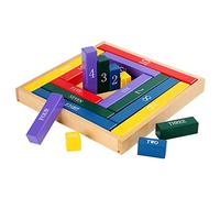 LRXIYODE 1Pc Colorful Wooden Building Blocks for Educational Counting Rods Puzzle for Early Learning and Montessori Activities Develop Logic and Understanding
