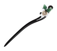 LRXIYODE 1Pc Ebony Flower Shape Hairpin Traditional Style Accessory for Women Durable Handmade Headdress Vintage Chic Design for Elegant Hairstyles