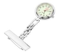 LRXIYODE 1Pc Nurse Pocket Watch with Luminous Pointers Clip Brooch Design Durable and Practical Medical Watch for Students and Healthcare Workers Stylish Silver with Green Dial