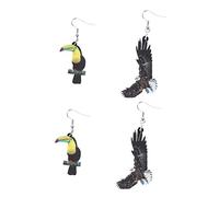 LRXIYODE 2 Pairs Bird Pattern Earrings for Ear Drops Party Accessory Lightweight Fashionable Ear Decor with Hummingbird Pigeon Eagle Owl