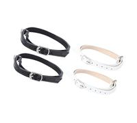 LRXIYODE 2 Pairs Female Heel Strap Replacement for High Heels Cross Design Anti-slip Shoe Bands in Mirror Black and White Comfortable Daily Use Shoe Accessories
