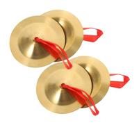 LRXIYODE 2 Pairs Mini Finger Cymbals Durable Hand Cymbals for Belly Dancing Musical Play Glossy Finish Easy to Grip Fun Musical Instrument