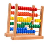 LRXIYODE 2 Pcs Beech Wood Abacus for Preschool Math Education Traditional Chinese Counting Frame Practical Bead Counter for Early Learning Tool for Interactive Arithmetic Skills