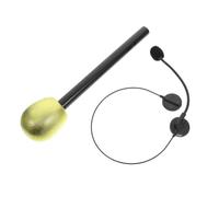 LRXIYODE 2 Pcs Fake Microphone Headset for Adults Realistic Rock Star Costume Prop for Cosplay Parties and Concerts Black Headset and Gold Microphone for Singing Role Play