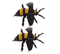 LRXIYODE 2 Pcs Realistic Simulated Bee Models Crafted for Educational Play and Indoor Decorative Ornaments Suitable for Party Decoration and Halloween Trick
