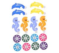 LRXIYODE 2 Sets Diving with Numbered Dive Discs Seahorse and Dolphin Underwater Training Pool for Beach and Backyard Interactive Splash Water Flying Disc Set for Outdoor Play and Parties