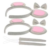 LRXIYODE 2 Sets Mouse Ears Headband Bow Tie Tail Costume Accessories for Halloween Cosplay Party Dress Up Animal Performance Kit
