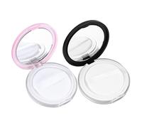 LRXIYODE 2 Sets Portable Makeup Tool Holder Empty Powder Box with Puff Powder Container Includes Makeup Sponge Holder Pink and Black Durable Lightweight and Compact Design