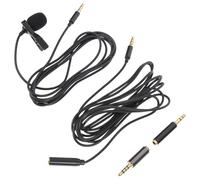 LRXIYODE 2 Sets Professional Microphone Interview Kit with Adapter and 2m Extension Cable for Phone Laptop Recording and Ktv Singing, Metal Shell Pu Handle, Gunmetal Color