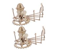 LRXIYODE 2 Sets Solar System Model Nine Planets Stem Solar System Puzzle Educational Space Knowledge Khaki Wood