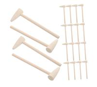 LRXIYODE 20 Pcs Wooden Mini Hammer for Small Natural Wood Mallets for Motor Skills Development Educational Pounding for Sharing and Creative Play