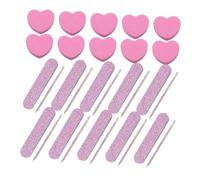 LRXIYODE 20 Sets DIY Nail Art Tools Kit with Heart Shaped Sponge Files Nail Buffers and Polishing Strips for Professional Manicure and Personal Use Durable Lightweight Portable Fingernail