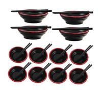 LRXIYODE 20 Sets Mini Japanese Ramen Bowl with Chopsticks Dollhouse Kitchen Accessory for Pretend Play Miniature Tableware for Dollhouse Enthusiasts Mini Plates for Realistic Role Playing