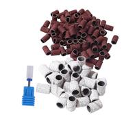 LRXIYODE 201Pcs Nail Accessories Sanding Bands with Ceramic Grinding Head Corundum Material for Gel Polish Removal Fine and Coarse Grits Compatible with Nail Drills for Manicure and