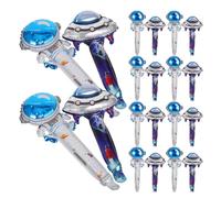 LRXIYODE 20pcs Astronaut Foil Balloon Handheld Inflatable Space Theme Party Decorations for Birthday with Ufo Foil Balloon Sticks for Boy Girl Celebration