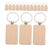 LRXIYODE 20pcs Blank Wooden Keychains Rectangle Unfinished Wood Keychain Blanks for DIY Crafts Multipurpose Wood Keyring Tags for Pet Tags Home Decor and