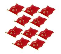 LRXIYODE 20pcs Chinese Flag Lapel Pins Alloy Patriotic Badge Brooch with Five-pointed Star for National Day Celebrations Pins for Backpacks Hats Clothing Accessories