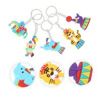 LRXIYODE 20pcs Circus Theme Cute Keychains Small Keyrings Lightweight Bag Purse Decorations with Clown Elephant Tiger Designs for Bulk Party Favors