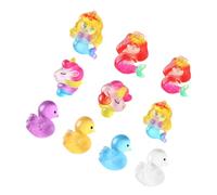 LRXIYODE 20pcs Colorful Duckling Party Favors Resin Ducks for Bulk Tiny Ducks Cute Mermaid Craft Supplies for Fairy Garden Decor Girls Embellishments for Micro Fairy Garden
