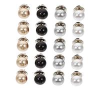 LRXIYODE 20pcs DIY No Sew Clothes Button Pins for Women Decorative Fastener Brooches with Pearl Metal Design Easy to Install Secure Hold for Shirts Dresses and Jackets