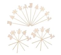 LRXIYODE 20pcs DIY Wooden Fairy Wand Craft Kit for Unfinished Smooth Wooden Princess Wands with Christmas Designs Tree Stocking Snowflake Snowman Reindeer Party Supplies for Birthday