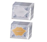 LRXIYODE 20pcs Lip Mask Pads Moisturizing Hydrating Crystal Lip Skin Care Masks White and Gold Patches