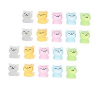 LRXIYODE 20pcs Miniature Resin Cat Figurines Glowing Mini Kitten Statues Luminous Nighttime Glow Micro Landscape Ornaments for Dollhouse Garden Decoration