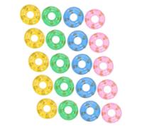 LRXIYODE 20pcs Miniature Swim Rings Decorative Small Inflatable Pool Float Ornaments for DIY Mini Houses and Photo Props PP Material Tiny Swim Rings Random Color