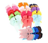 LRXIYODE 20Pcs Pack Elastic Bowknot Hair Bands Ponytail Holders for Ribbon Hair Ties Sturdy No-crease for Birthday Party Family Photos Random Color