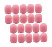 LRXIYODE 20pcs Pink Microphone Sponge Covers for Lapel Headset Microphones Soft Foam Windscreen Protectors Lightweight Mic Accessories