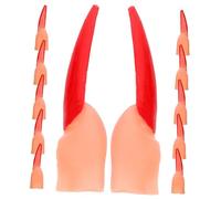 LRXIYODE 20pcs Realistic Halloween Witch Fingers for Cosplay Creepy Long Nail Costume Accessories for Parties Carnivals Haunted Houses and Birthday Celebrations