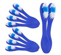 LRXIYODE 20pcs Self-harm Toothbrush Short Handle Blue Prison Safe Cleaning Tool for Correctional Facility Travel Use