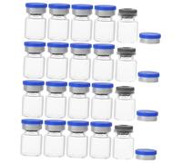 LRXIYODE 20pcs Small Glass Vials with Caps Transparent Storage Bottles Leakproof Sealing for Liquid Medicine Sample Test Tube Use in Pharmacy Chemistry