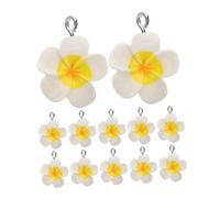 LRXIYODE 20pcs Tropical Flower Charms for Diy Drop Earrings Jewelry Findings Mini Hawaii Floral Beads for Crafts and Home Decor