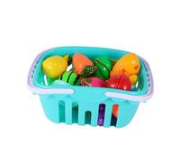 LRXIYODE 21pcs Kitchen Set Vegetables Cutting Play Food for Random Color Basket Included Educational Role Play for Boys Safe Interactive Learning Random Color