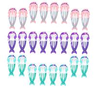 LRXIYODE 24 pcs Metal Mermaid Hair Clips for Snap Barrettes in Purple Blue Pink Decorative Hair Accessories for Long Short Curly Safe and Comfortable for Birthday and Party Use
