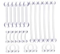 LRXIYODE 24pcs Body Piercing Jewelry Set Eyebrow Rings Nose Studs Tongue Rings Comfortable Assorted Styles for Unique Decoration and Personal Expression