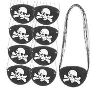 LRXIYODE 24pcs Halloween Skull Eye Patch Felt Pirate Eye Mask for Cosplay Party Decoration with Classic Printed Design